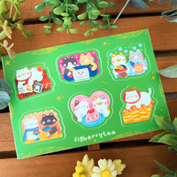 Feuilles d'autocollants en vinyle imperméables personnalisées format A4, A5, A6, prédécoupées, en promotion, motifs de dessins animés