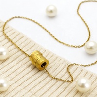 Collares de Moda, Joyería de Acero Inoxidable, Gargantilla con Colgante de Tres Anillos, Venta al por Mayor, Listo para Enviar