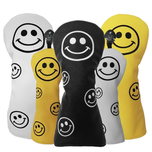 Funda Protectora para Cabeza de Palo de Golf con Logotipo Personalizado, Impermeable, de Cuero PU con Textura de Litchi, Bordado de Cara Sonriente, para Driver y Madera - Product Image 6