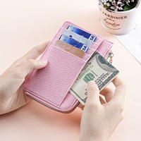 Dompet Ritsleting Ultra-tipis Modis Poliuretan Tahan Air Bernapas Siap Pakai Lintas Batas Baru dengan Banyak Slot Kartu Besar