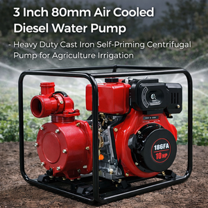 Bomba de Agua Diésel Refrigerada por Aire de 3 Pulgadas y 80 mm - Bomba Centrífuga Autocebante de Hierro Fundido de Alta Resistencia para Riego Agrícola - Product Image 5