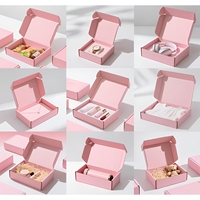 Caja de Envío de Cartón Ecológica con Forma de Avión y Logotipo Personalizado, Impresión en Color Rosa, Caja de Regalo Personalizada, Caja de Cartón Corrugado para Envíos