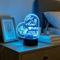 Lampes LED 3D à Illusion Optique Intelligentes 2026 – Mini Lampes de Table/De Bureau LED Créatives en Acrylique Chaud à Thème Dessin Animé – Veilleuses Décoratives