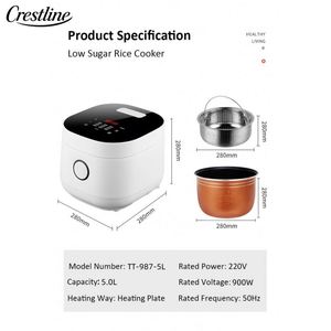 Olla Arrocera Elegante y Funcional de 5L con Pantalla Táctil para el Hogar y Hoteles, Función Baja en Azúcar, con Ollas Portátiles - Product Image 5