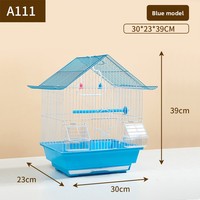 Grande cage à oiseaux classique de luxe avec fermeture à bouton-pression, plateau en plastique robuste pour l'élevage d'oiseaux et l'hébergement d'animaux de compagnie