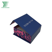 Boîte à bijoux en papier de style livre avec logo personnalisé, laminage mat, doublure en éponge, fermeture magnétique, recyclable pour pendentifs, bagues, colliers