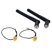 Antenne en caoutchouc à broche intérieure 2.4G Antenne de routeur de module sans fil 2.4G Petite antenne de gain WIFI 3DBI pliée