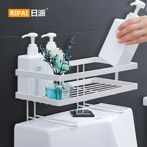 Étagère de salle de bain Ripai, fixation murale sans perçage, rangement d'angle, gain de place, rectangulaire 60x70cm pour la zone des toilettes - Product Image 3