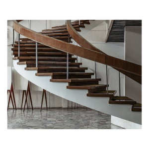 <span class=keywords><strong>Escalier</strong></span> en colimaçon courbé avec marches en métal moulé, balustrade en fil métallique, <span class=keywords><strong>escalier</strong></span> moderne pour centre d'art et musée - Product Image 4