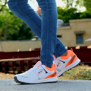 Zapatillas Deportivas Blancas y Naranjas, Ligeras, Transpirables, para Cricket, Correr, Antideslizantes, Cómodas, para Entrenamiento Diario, Primavera - Product Image 1