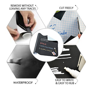 Pegatina de <span class=keywords><strong>pizarra</strong></span> esmerilada para pared, rollo de vinilo autoadhesivo de plástico PP, pegatina de <span class=keywords><strong>pizarra</strong></span> - Product Image 6