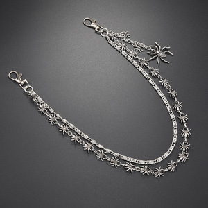 <span class=keywords><strong>Catena</strong></span> da Uomo <span class=keywords><strong>per</strong></span> Jeans e <span class=keywords><strong>Pantaloni</strong></span> Stile Punk con Ciondolo a Ragno 3D a Doppio Strato in Lega Metallica con Logo Personalizzato - Product Image 2