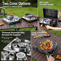 Réchaud à gaz butane manuel simple en alliage d'aluminium, coupe-vent, pour 3 à 5 personnes, idéal pour le camping et les barbecues en extérieur, portable