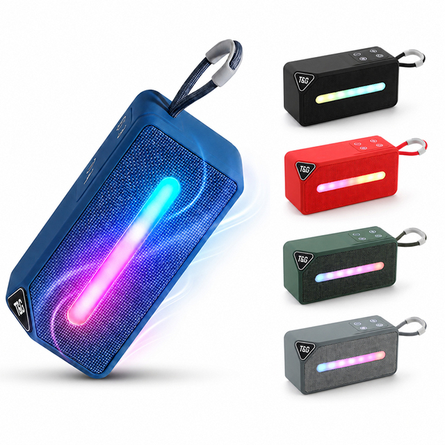 Portable Party Speaker with RGB LED Light Powerful Bass Wireless Bluetooth Speaker for Outdoor Entertainment