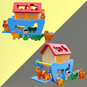 Nouveauté 2026 : Jeu d'association des formes d'animaux en bois Arche de Noé, jouet éducatif Montessori pour tout-petits - Product Image 2