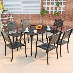 Outdoor Furniture Set French Coffee <b>Table</b> <b>Plastic</b> Wood Dining Set for Courtyard Villa Hotel & Park Use - Product Image 6
