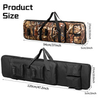 Sac de transport extérieur rembourré en tissu Oxford 600D extensible de 94 cm avec plusieurs poches de rangement pour le camping, la randonnée, le tir et les sports