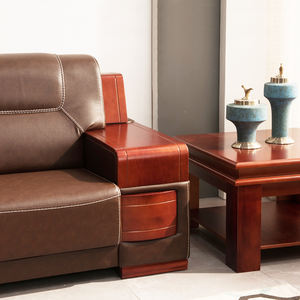 SF-16 现代皮革办公接待沙发套装，带金属底座，可伸缩模块化设计，适合商业用途，中国制造 - Product Image 4