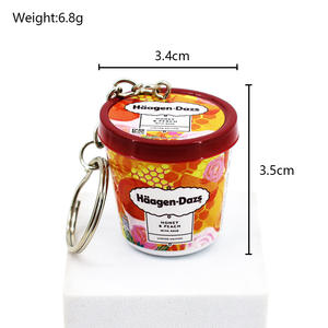 هدية رائعة للصيف في متجر الآيس كريم هدية لطيفة مصغرة للأكل والحلي سلسلة مفاتيح للحشو حقيبة جودي - Product Image 6