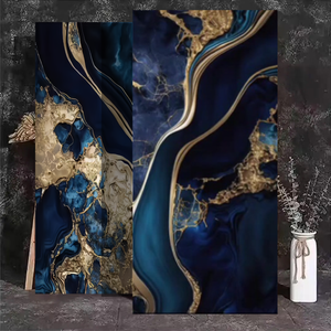 Carrelage de sol moderne de luxe pour le salon plaqué or Dali Jade inspiré de l'imagination de la soie <span class=keywords><strong>pierre</strong></span> colorée dorée pour la maison - Product Image 5