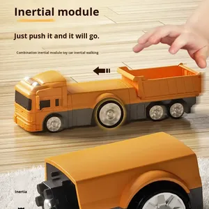 Voiture télécommandée transformable amusante pour enfants, camion de chantier, camion de pompiers, ensemble de blocs de construction magnétiques avec télécommande - Product Image 2