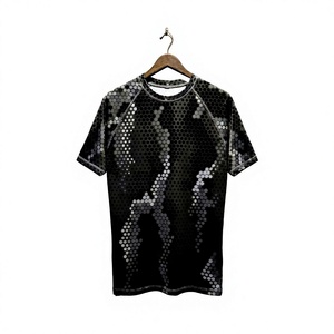 Camiseta Deportiva de Manga Corta para Hombre Cabra Wear, 100% Poliéster, Secado Rápido, UPF50, Estampado Hexagonal, para Jiu Jitsu, MMA y Entrenamiento - Product Image 1
