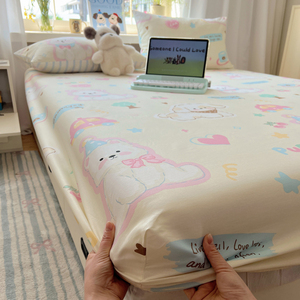 Custom Wholesale Eco-Friendly All-Season Cartoon Bed <strong>Sheet</strong> Custom Size <strong>Fitted</strong> <strong>Sheet</strong> with Elastic Cute Printed Bedding Cover - Product Image 3