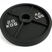 Disque de musculation en fer pur à quatre nervures, grand trou, équipement de fitness pour l'entraînement, poids de 25 kg, 20 disques de musculation
