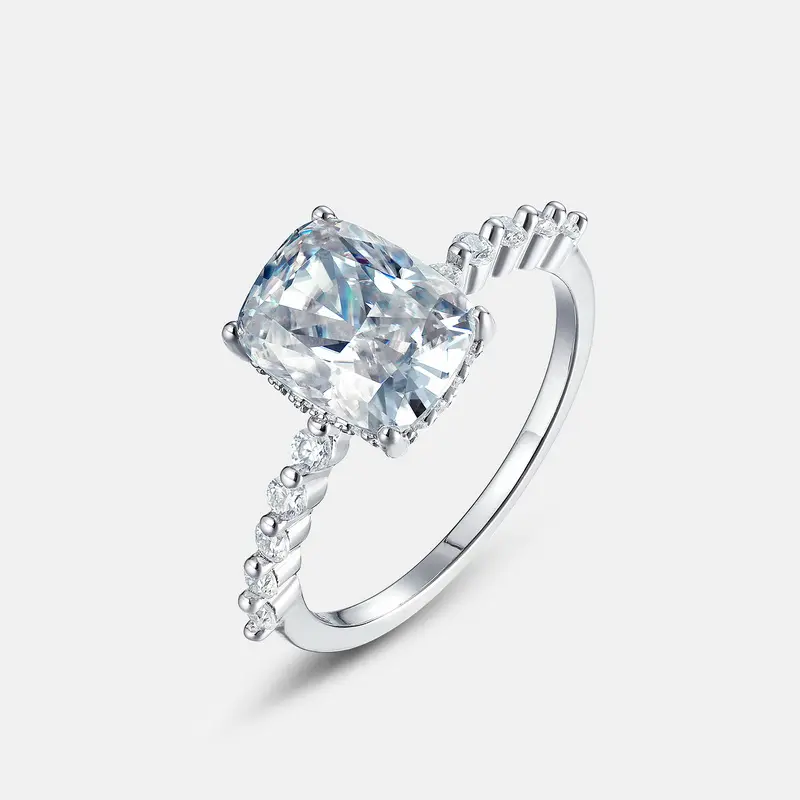 Kacy Sterling-Silber 925 Schmuck D-Farbe Diamanten Verlobung Hochzeit Ring Moissanit-Ring für Damen und Herren