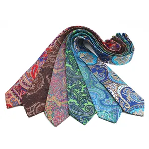 Custom Printing Silk Colorful Business Paisley Neck Tie Printed Silk Necktie Classic Themed Neckties