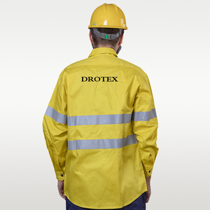 Camicia <span class=keywords><strong>da</strong></span> Lavoro Ignifuga in Cotone e Poliestere per Elettricisti, Alta Visibilità con Riflettenti - Product Image 6