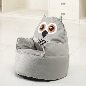 Yumuşak kadife sevimli hayvan tasarımı koltuk örtüsü çocuklar fasulye torbası kanepe