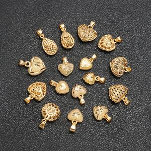 Pendentif Cœur Grand Format Personnalisé Plaqué Or 24K 18K en Laiton avec Zircon pour Mariage Enfant et Mode - Product Image 1