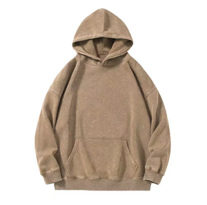 Sudadera con Capucha de Algodón Chino Lavado de 360g, Hombros Caídos, Corte Holgado, Estilo Americano Vintage, Sudadera Retro de Marca de Moda para Hombre - Product Image 6