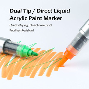 Set di pennarelli acrilici Mobee P-9101/36 Direct Liquid Multicolor Paint Pens con punta a pennello e doppia punta per pittura e progetti artistici - Product Image 4