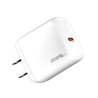 Adaptateur d'alimentation USB-C SKYLIGHT EU US UK PD 20W 5V/1A en matériau PC anti-feu, écologique, certifié MFi, pour écouteurs à charge rapide