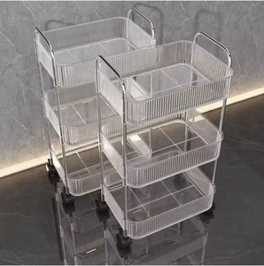 รถเข็นอเนกประสงค์สำหรับร้านเสริมสวย รุ่นยอดนิยม ทันสมัย พร้อมชั้นวางเก็บของ วัสดุอะคริลิค สำหรับร้านเสริมสวยและสปา - Product Image 3