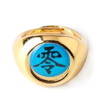 Mercancía de Anime, Juego de Anillos de Ninja con Personajes, Material Metálico, Tamaño Ajustable