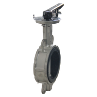 Katup kupu-kupu baja tahan karat 150psi kasar D341X-16P bercahaya untuk aplikasi menuntut katup kupu-kupu