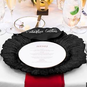 Premium 13 Inch Blue Reef Charger <b>Plates</b> Unbreakable Plastic Wine Red Service <b>Plates</b> for Ocean Theme Wedding Party <b>Decor</b> - Product Image 5