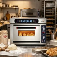 Four de boulangerie commercial à infrarouge lointain, 1 pont, 2 plateaux, avec contrôle automatique de la température et éclairage de la chambre de cuisson