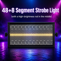 Светодиодный стробоскоп RGB с 48+8 сегментами, белый, для сценического освещения с управлением DMX512 RDM для мероприятий в клубах и на дискотеках