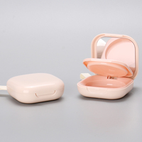 Étui à fard à joues en plastique recyclable avec logo personnalisé OMI contenant de poudre carré compact vide avec chaîne miroir pour emballage de cosmétiques