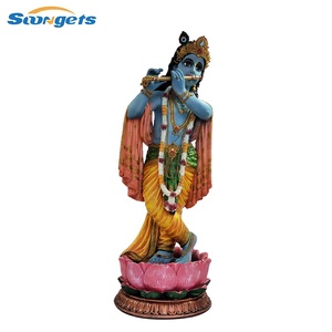 Polyresin Handmade Holiday Hindu Thần Trang Trí Tượng <span class=keywords><strong>Krishna</strong></span> Với Bò - Product Image 6