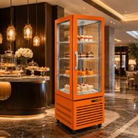 Vitrine réfrigérée verticale à porte vitrée, armoire réfrigérée commerciale pour boissons et gâteaux 2-8 ° C