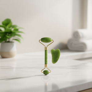 Ensemble de rouleau de jade et de guasha Myrva pour le massage du visage, outil de soin de la peau - Product Image 2