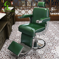 Silla de Salón JINCHENG, Muebles de Salón de Belleza, Silla de Salón de Alta Calidad, Lujosa, Vintage, Moderna, Reclinable, Negra y Roja, 1 Juego