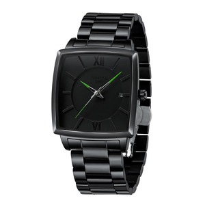 Drioshipping 2601 Men's Luxury Antiqued Business Quartz Watch Waterproof Square Stainless Steel Strap Luminous Wristwatches - Product Image 1