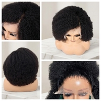 Perruque Afro Kinky Curly 4C avec Baby Hair - Perruque Lace Front HD 13x4 13x6 sans colle en cheveux humains pré-épilée avec ligne de cheveux naturelle - Vente en gros