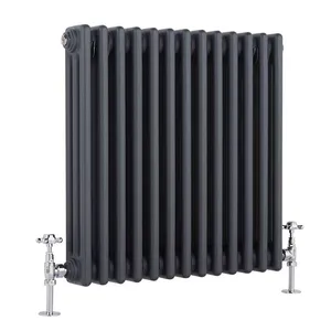 Radiateur chauffant central en noir, colonne verticale, stylé, pour maison, chauffage de l'eau, 1 pièce